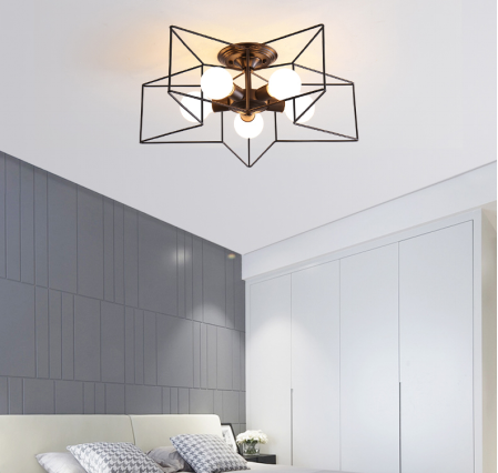 荣事达家居照明—北欧风五角铁艺吊灯