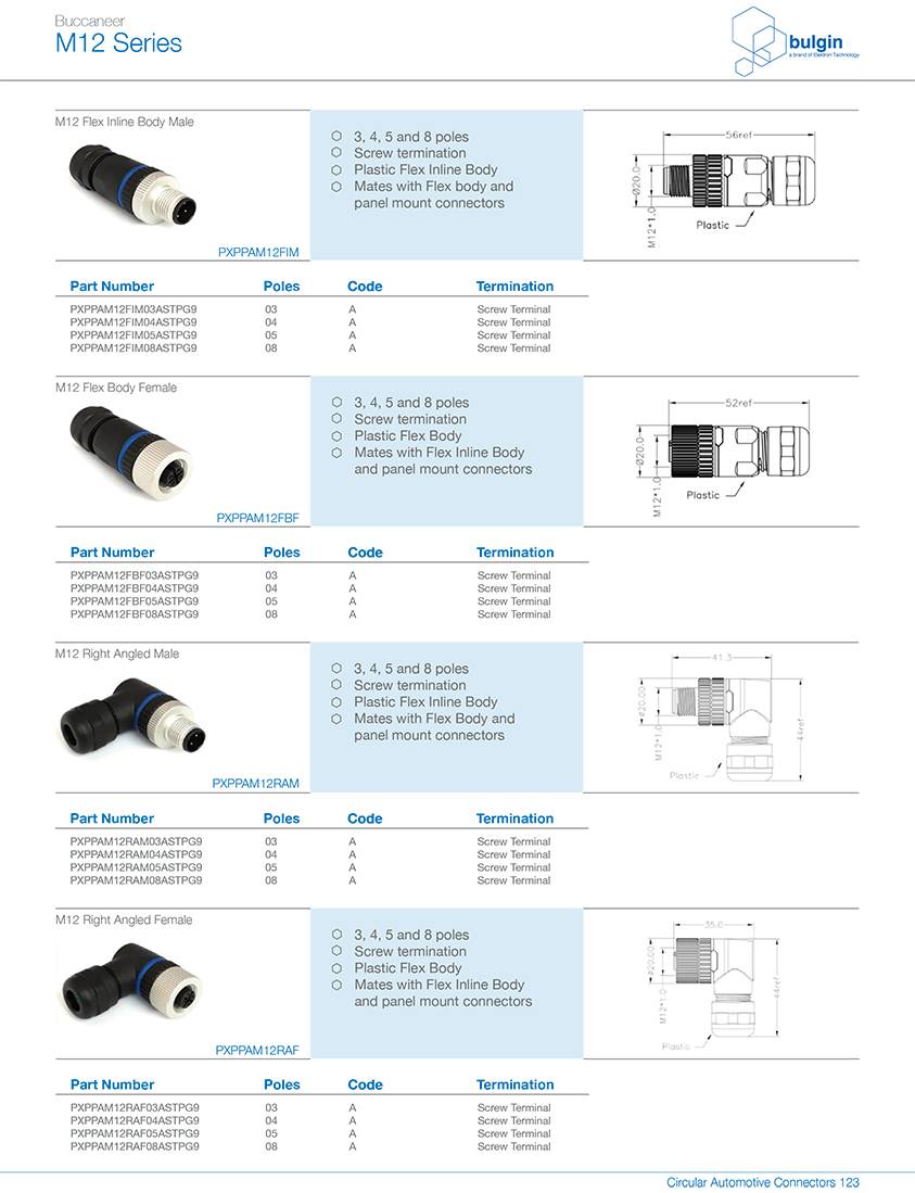 M12 直角连接器选型