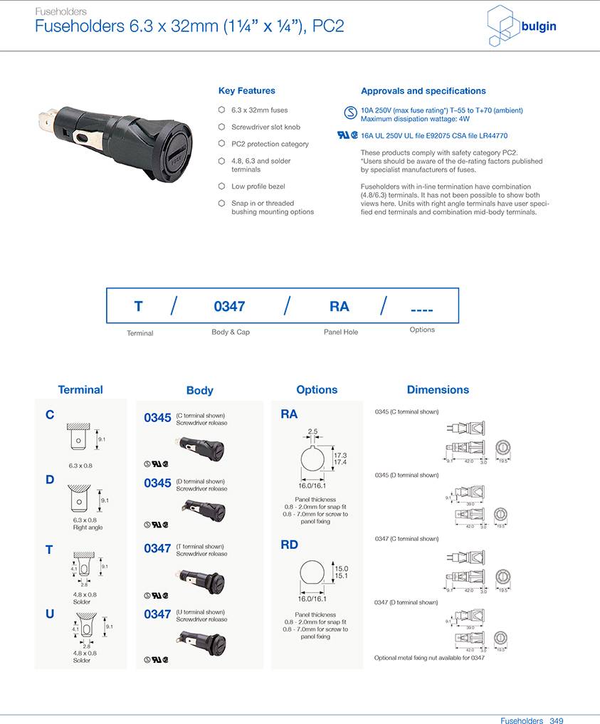 防触电保护类别0345保险丝座选型