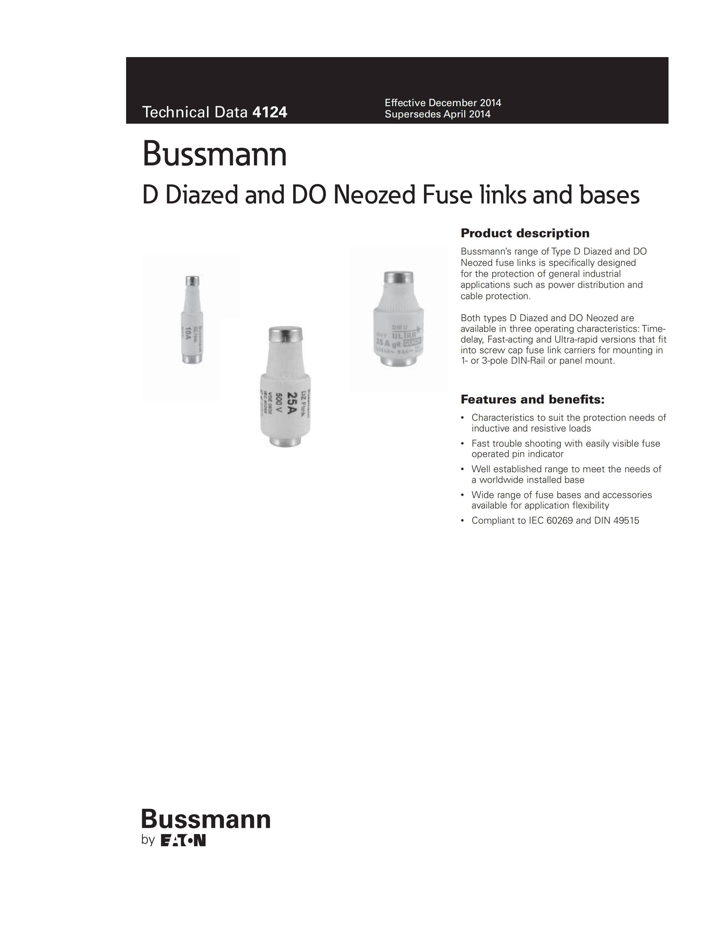 BUSSMANN D型酒瓶是熔断器