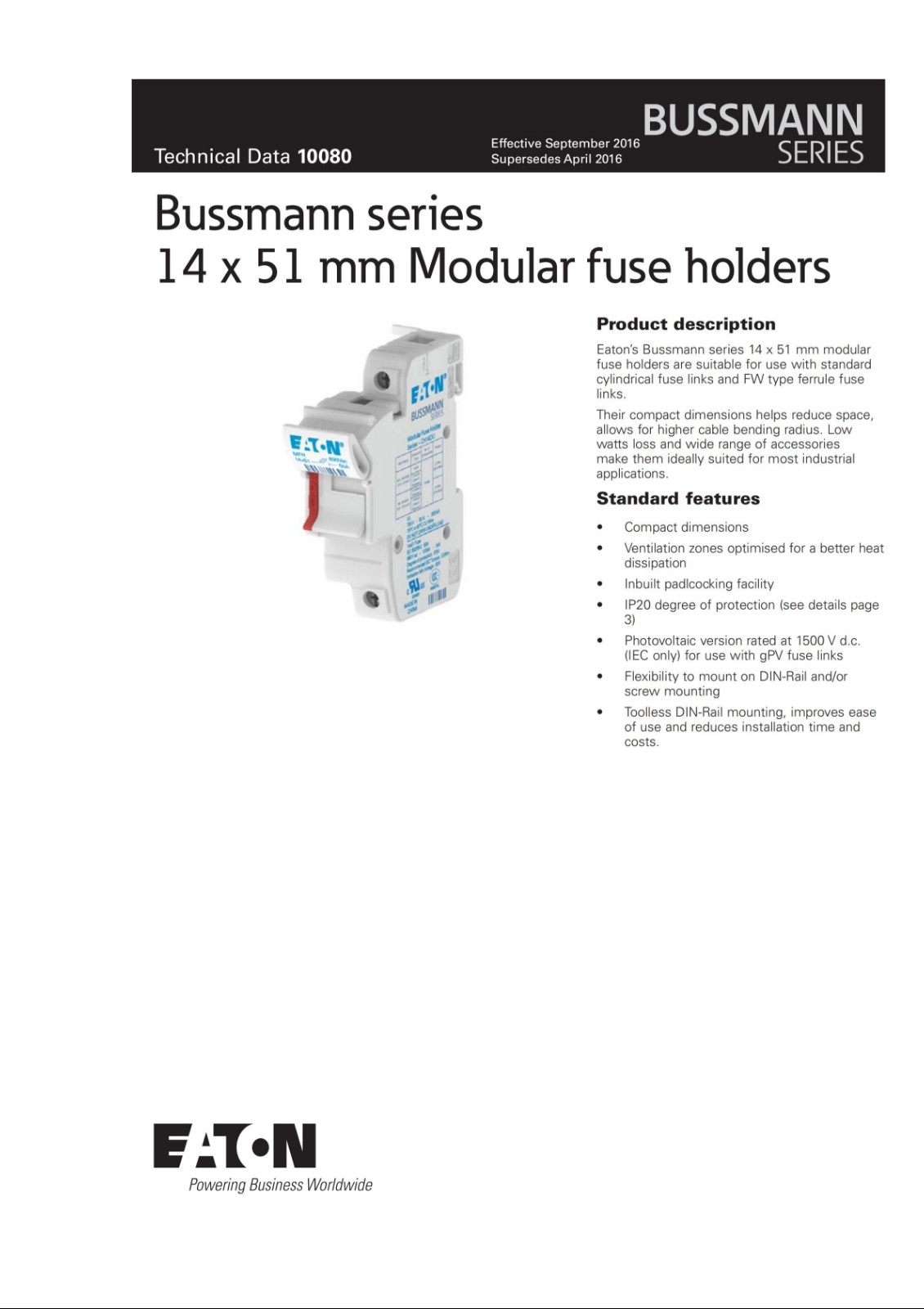 CH141DU系列熔断器座参数 CH141DU系列熔断器座参数